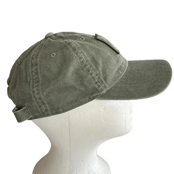 Victoria Secret PINK Baseball Cap Patch Logo Olive Green Cotton Adjustable Y2K - Picture 5 of 10